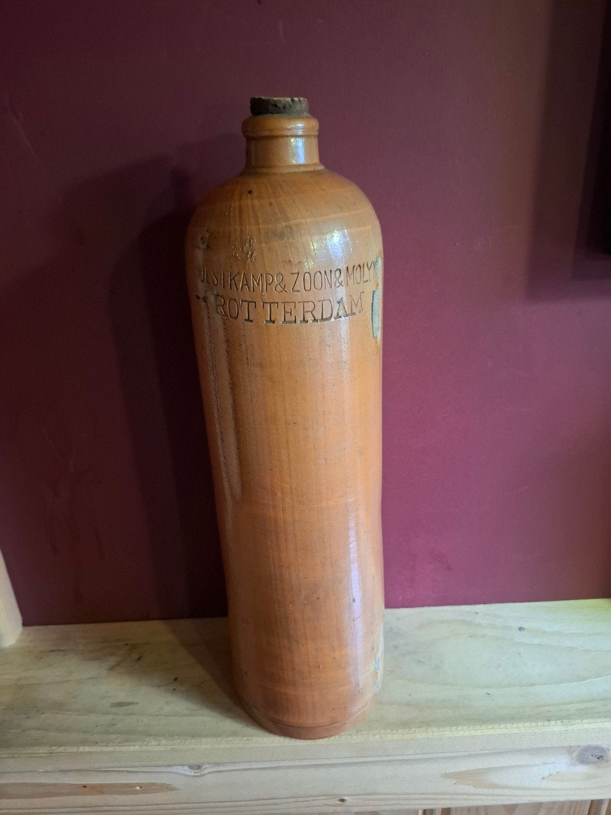 Antieke Jenever Kruik - Hulstkamp & Zoon & Molijn Rotterdam, Ophalen of Verzenden