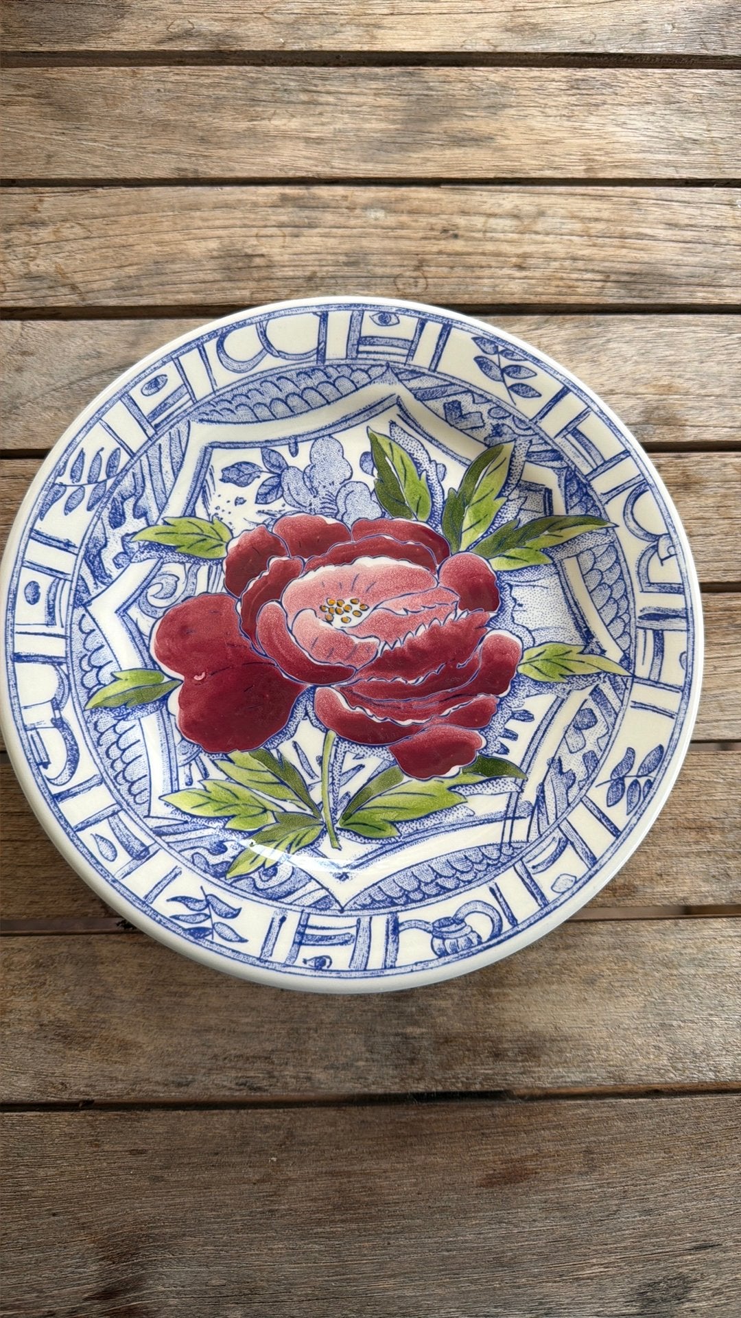 Gien OISEAU BLEU FLEURI Ontbijtborden, Huis en Inrichting, Keuken | Servies, Gebruikt, Ophalen of Verzenden, Bord(en), Overige stijlen