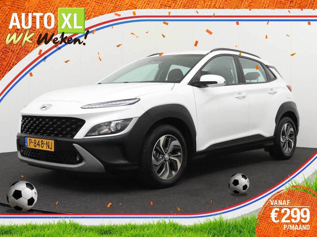 Hyundai KONA 1.6 GDI Aut. Hybrid Comfort Adapt. Cruise Clima, Auto's, Hyundai, Stof, Gebruikt, Wit, Origineel Nederlands