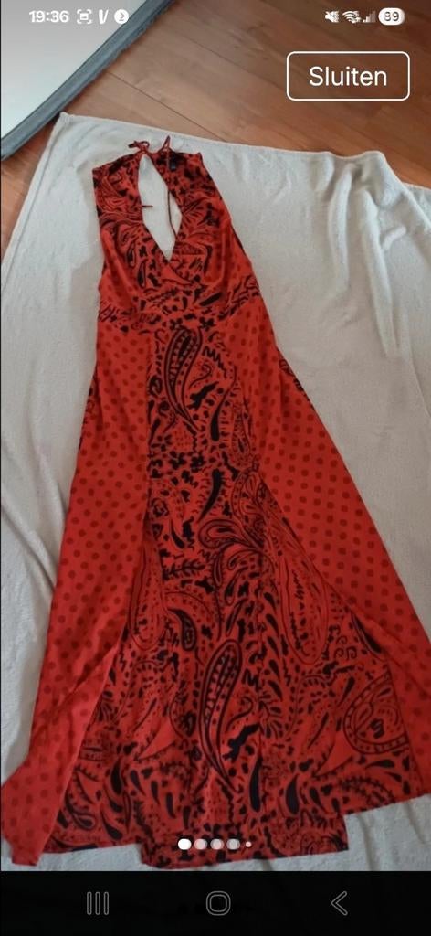 Mooie bruin oranje zomerjurk  met splitjes  maat 38, Maat 38/40 (M), Overige kleuren, Topshop, Ophalen of Verzenden