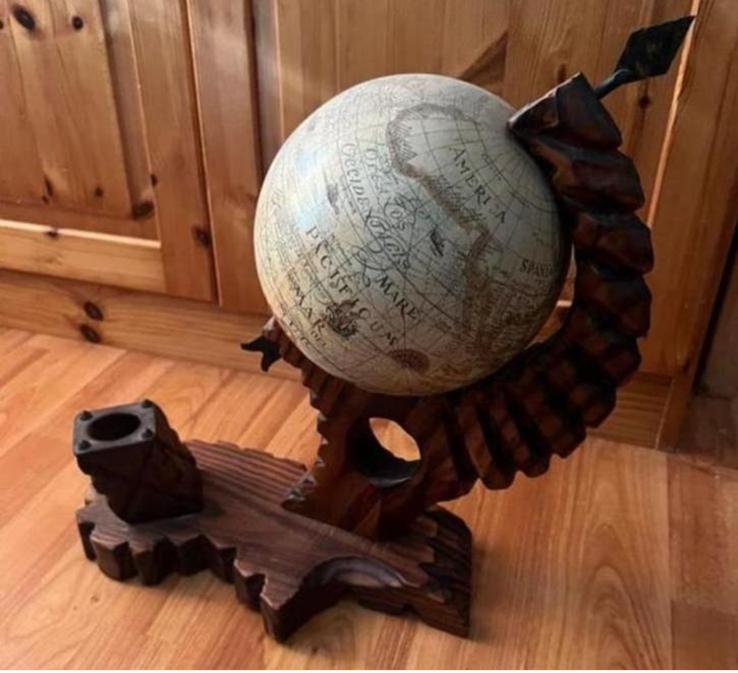 Antieke globe van hout, Ophalen of Verzenden, Zo goed als nieuw