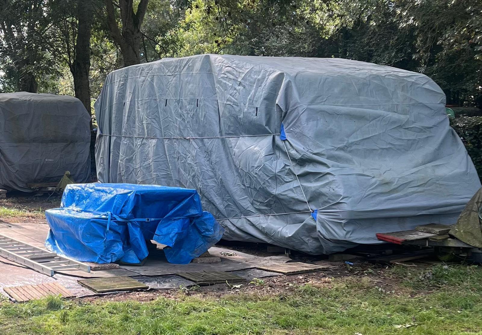 Caravan winterhoes, Ophalen, Gebruikt