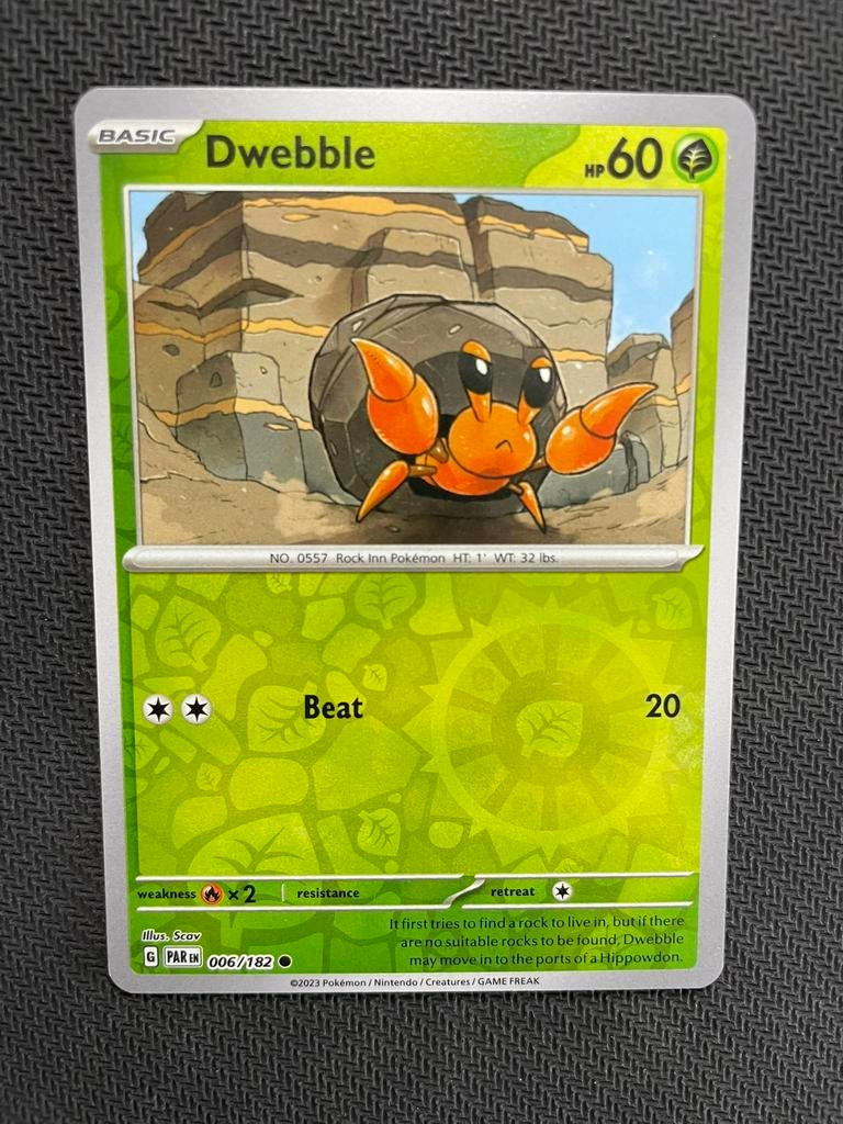 Dwebble 006/182 Reverse Holo Paradox Rift Packfresh, Ophalen of Verzenden, Zo goed als nieuw