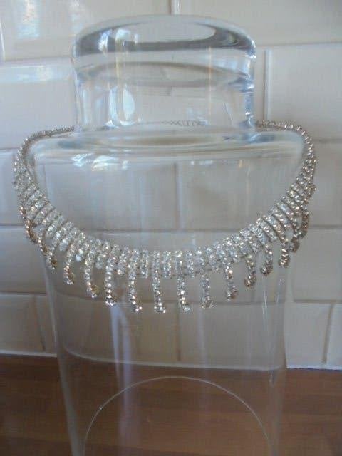 Vintage strass ketting verstelbaar, Overige materialen, Verstelbaar, Ophalen of Verzenden, Zo goed als nieuw