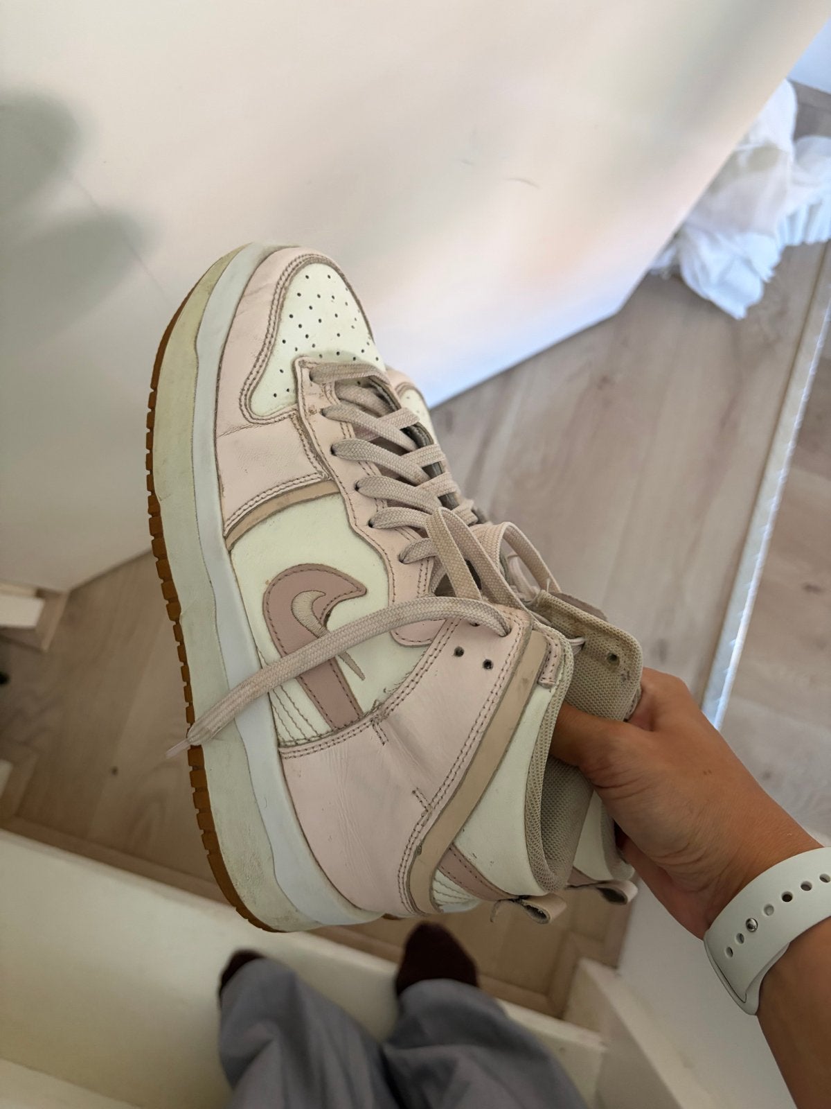 Nike Dunk High sneakers - Roze/Wit - maat 40, Ophalen of Verzenden, Gedragen, Roze, Sneakers of Gympen