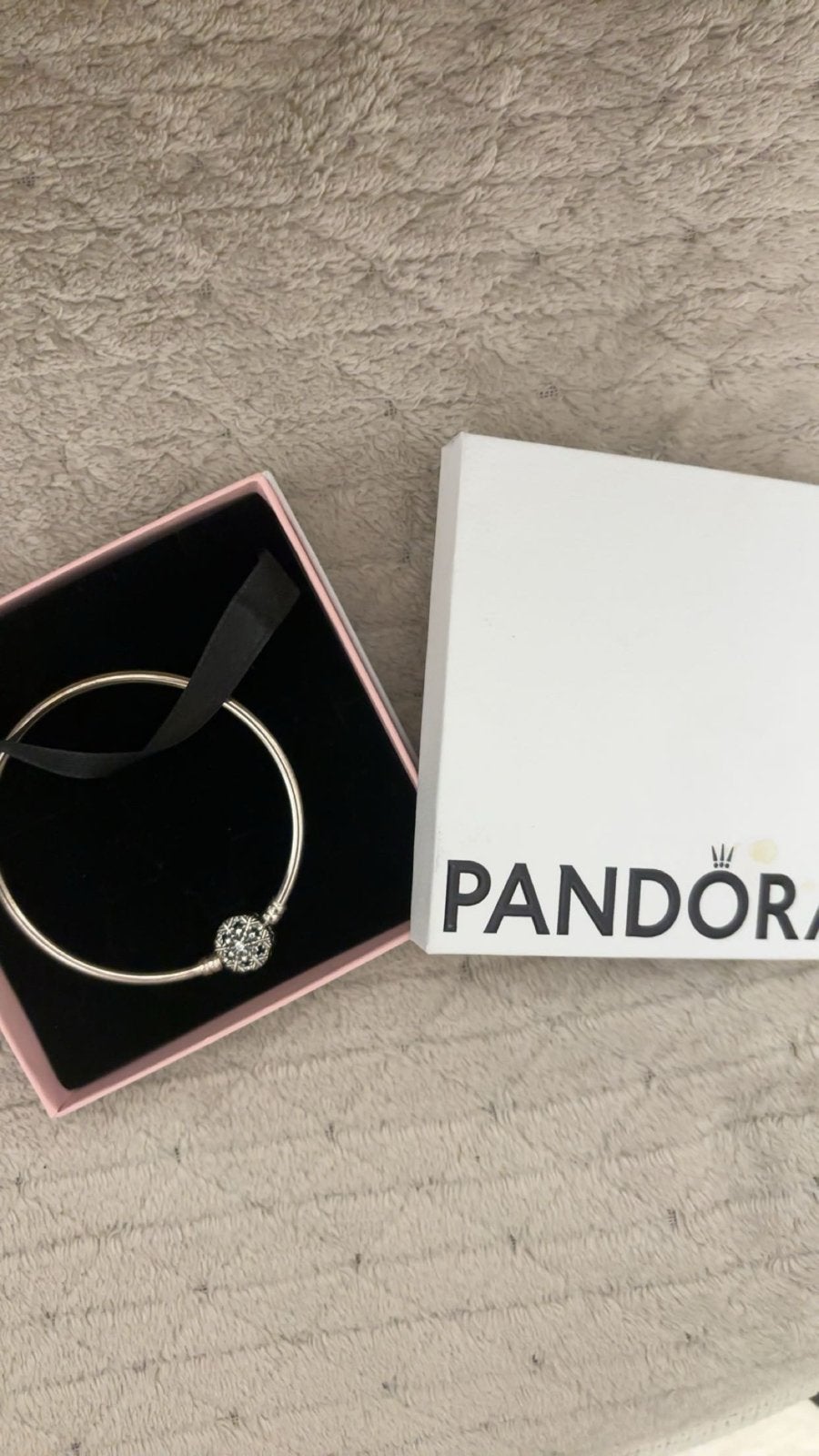 Pandora Sparkling Snowflake Bangle - Zilveren Armband, Sieraden, Tassen en Uiterlijk, Ophalen of Verzenden, Zo goed als nieuw