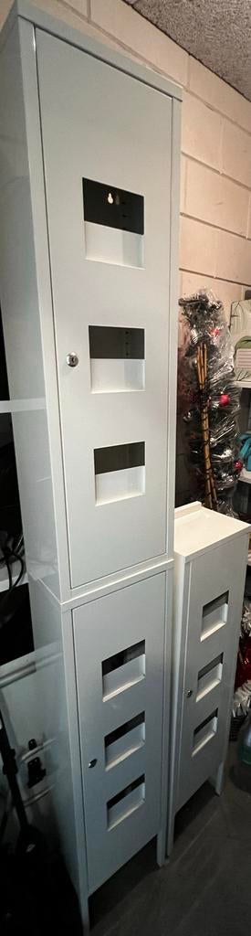 Witte metalen opbergkast ikea, Ophalen of Verzenden, Gebruikt