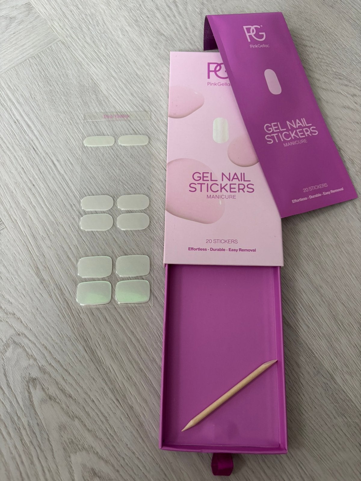 Pink gellac GEL NAIL STICKERS 013, Electric Chrome, Overige kleuren, Ophalen of Verzenden, Zo goed als nieuw, Handen en Nagels