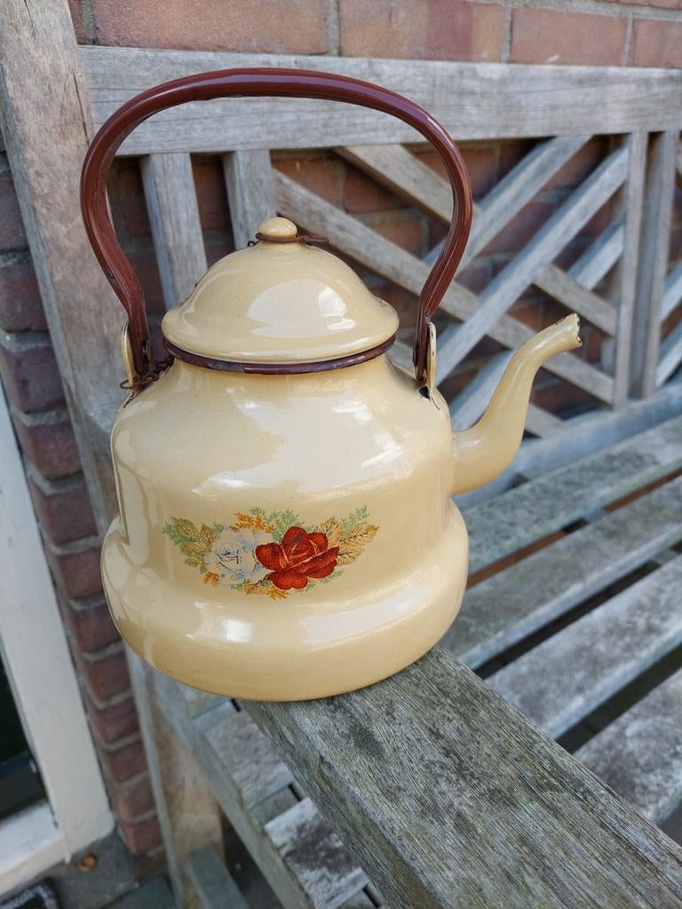 Email emaille ketel keteltje vintage, Ophalen of Verzenden
