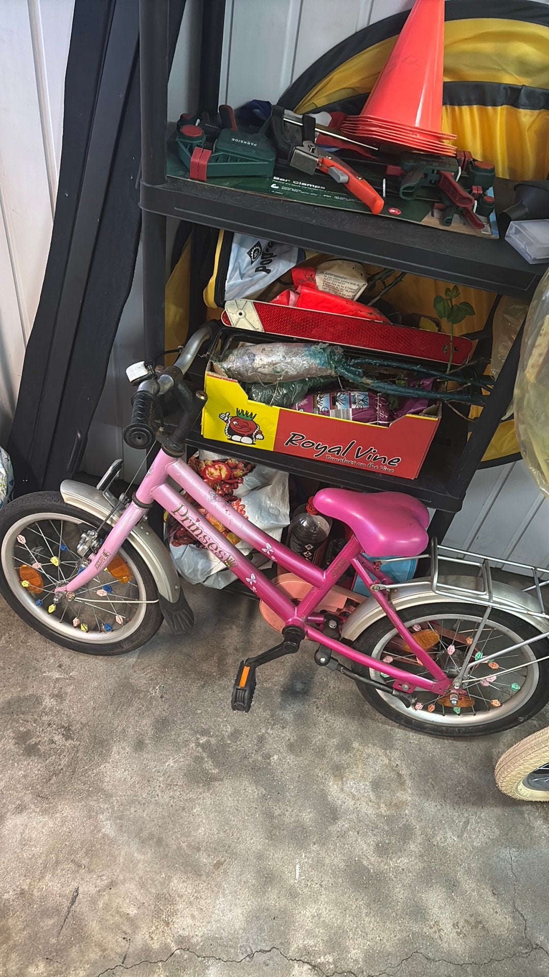 Roze kinderfiets 'Prinses' - 16 inch, Ophalen of Verzenden, Gebruikt, Velgrem, 16 tot 20 inch