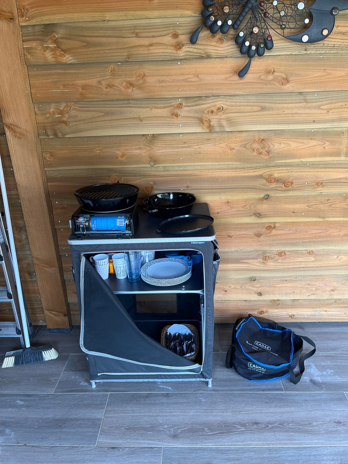 Complete Cadac Safari Chef 2 BBQ met campingkastje, Ophalen, Zo goed als nieuw