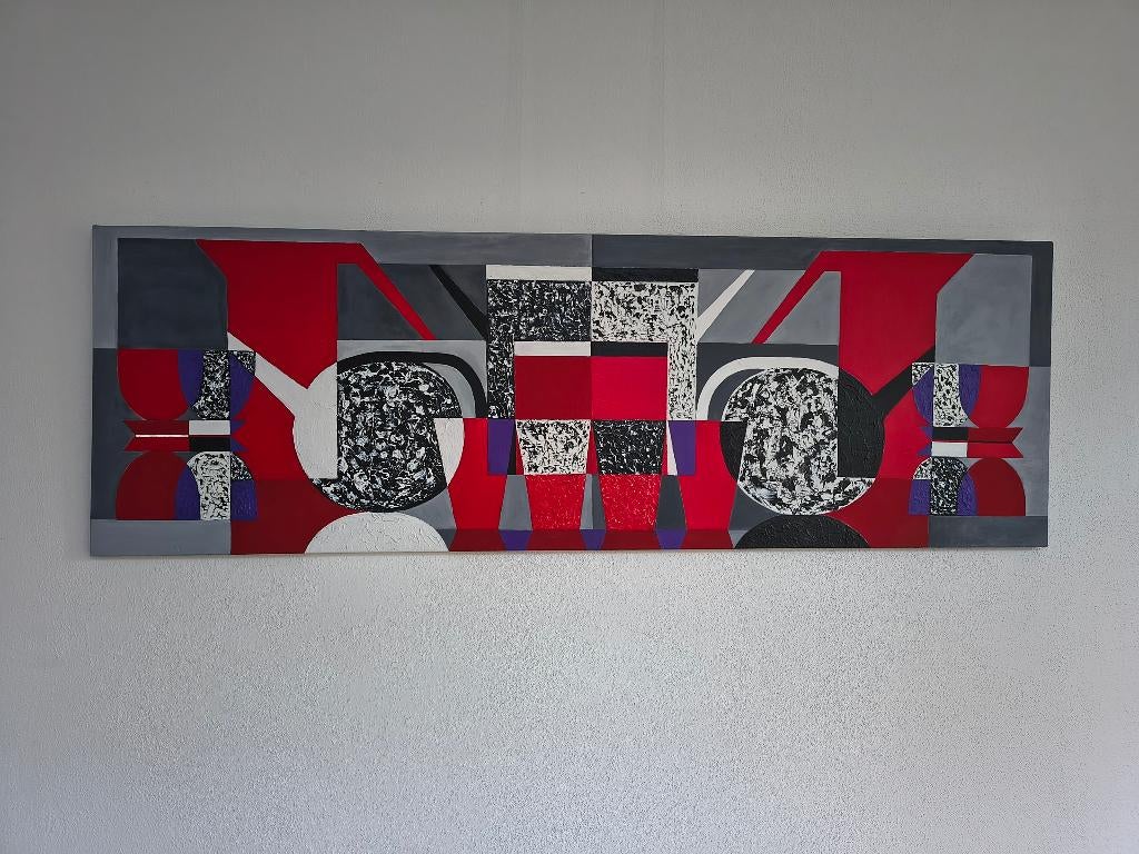 Schilderij thee tafereel gespiegeld 150x50 cm, Ophalen