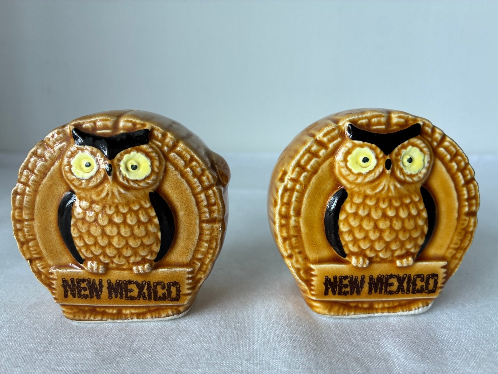 Vintage Uilen Zout- en Pepervaatjes - New Mexico, Gebruikt, Overige merken, Keramiek, Overige typen