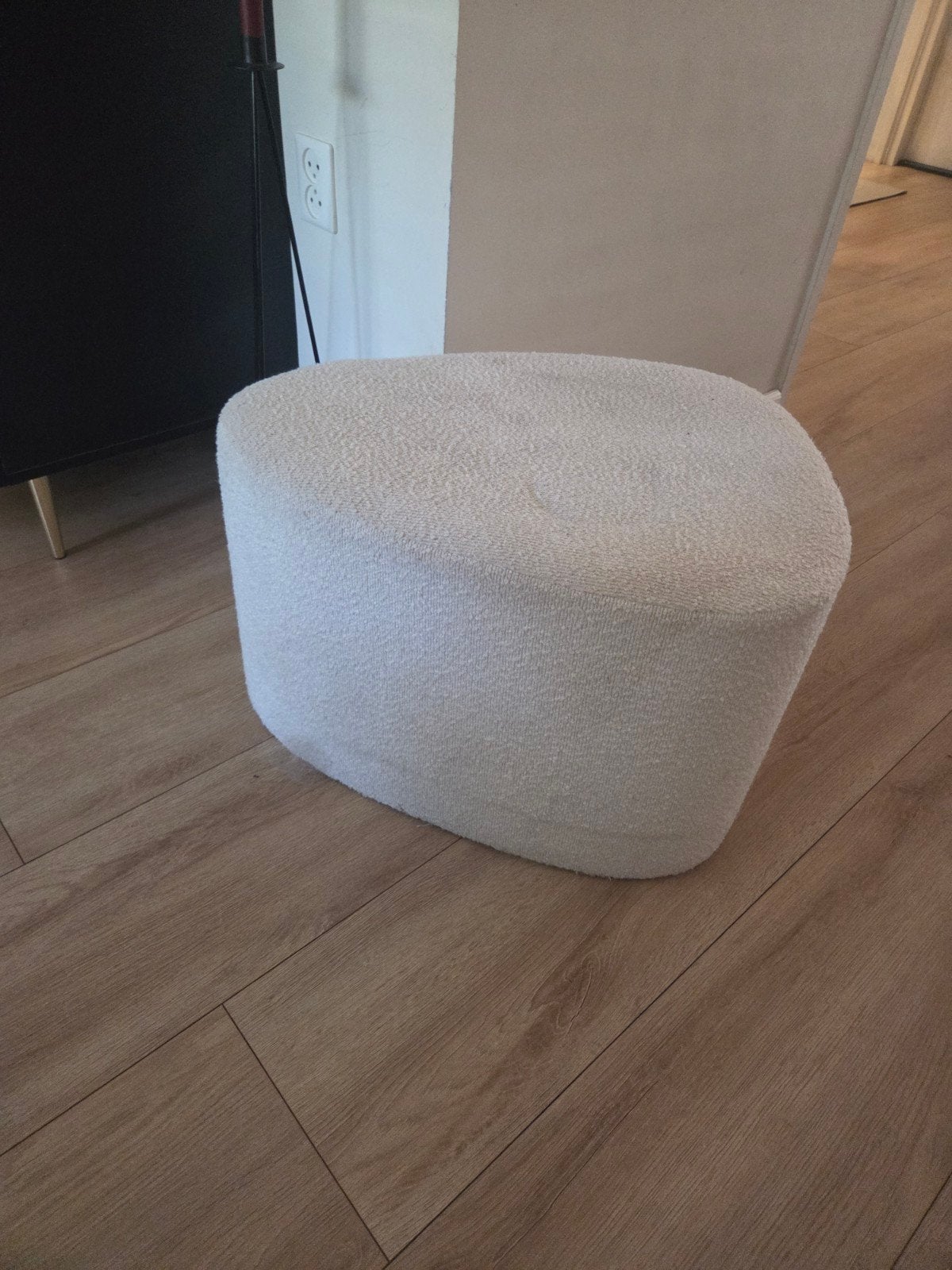 beige poef organisch, Huis en Inrichting, Ophalen, Rond, Minder dan 50 cm, Minder dan 50 cm