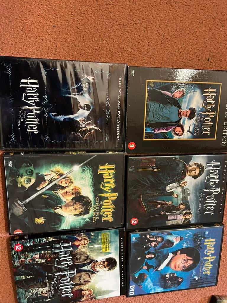 6xDVD Harry Potter films, Vanaf 12 jaar, Ophalen of Verzenden, Gebruikt