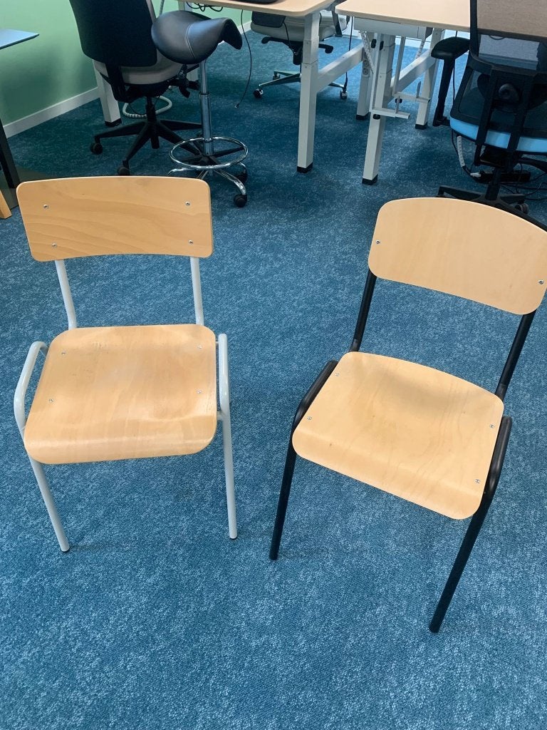 kantine stoel/ schoolstoel hout/metaal, Ophalen, Twee, Overige kleuren, Nieuw