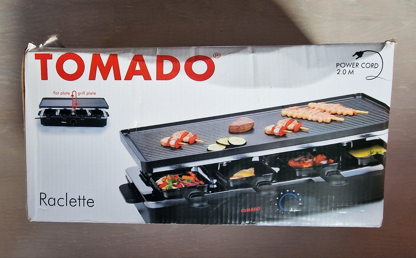Tomado Raclette Grill met 8 Pannetjes, Ophalen of Verzenden, Zo goed als nieuw, 8 personen of meer