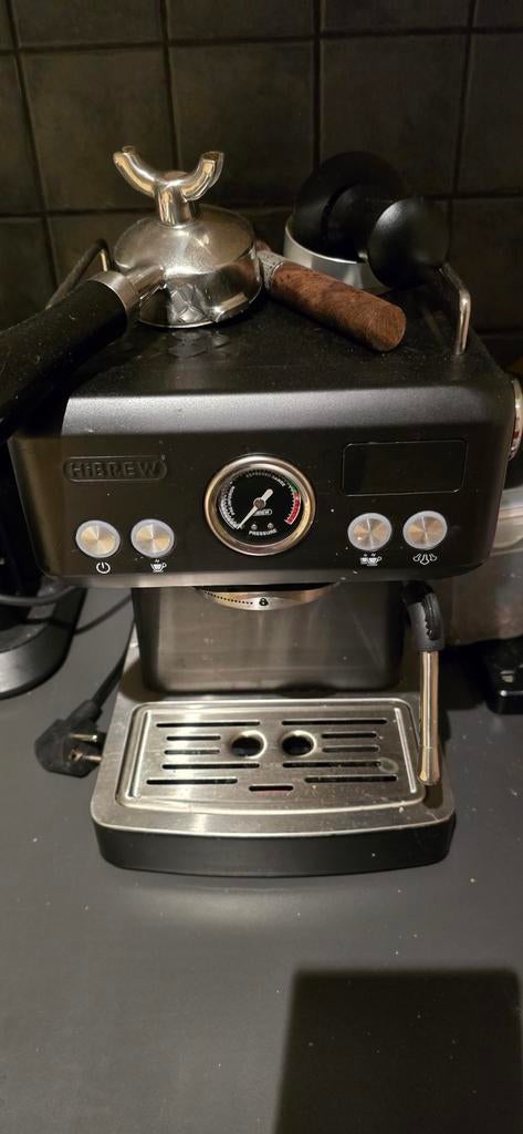 HiBrew H10A Espresso Machine met G5 Koffiemaler, Witgoed en Apparatuur, Espresso apparaat, Gemalen koffie, Ophalen of Verzenden