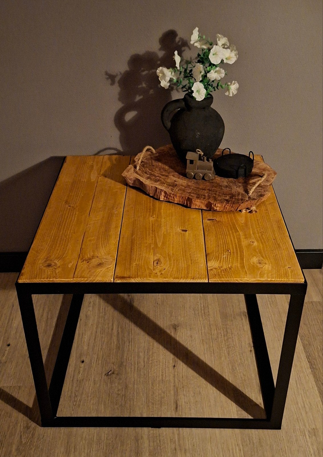 industriele salon tafel, Nieuw, 55 tot 75 cm, Industrieel, Rechthoekig