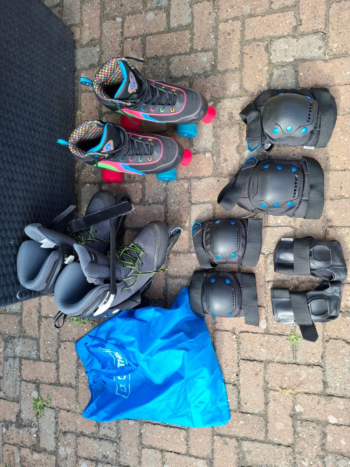 Inline skates en rolschaatsen met bescherming, maat 43, Sport en Fitness, Skeelers, Gebruikt, Dames, Inline skates 4 wielen, Ophalen