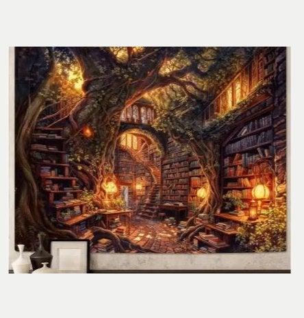 Vintage Fantasy vlaggen - Sprookjes / Boomhut / Boeken, Diversen, Ophalen of Verzenden, Nieuw