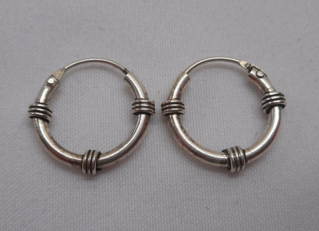 Zilveren oorringen unisex nr.595, Sieraden, Tassen en Uiterlijk, Hangers, Verzenden, Zo goed als nieuw, Zilver