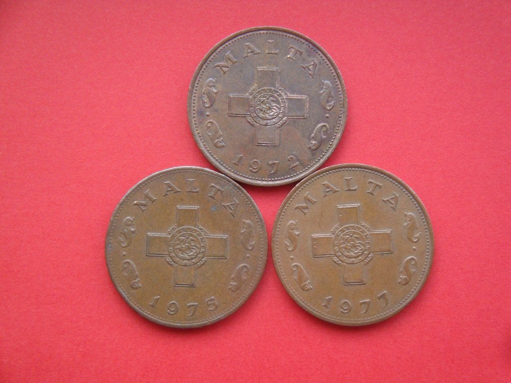Kavel Malta setje munten 1 Cent 1972 / 1977., Verzenden, Overige landen, Setje