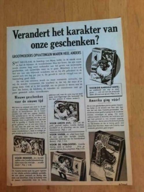 SINTERKLAAS ADVERTENTIE CASTELLA - UIT TIJDSCHRIFT 1952, Ophalen of Verzenden, 1940 tot 1960, Knipsel(s)