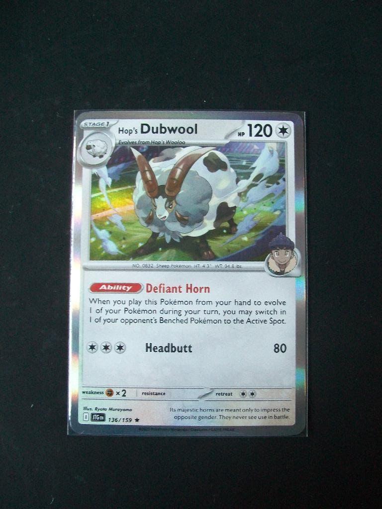 9405. Nieuwe Pokemon Kaart Holo Rare Hop's DUBWOOL 136/159, Verzenden, Nieuw, Losse kaart, Foil