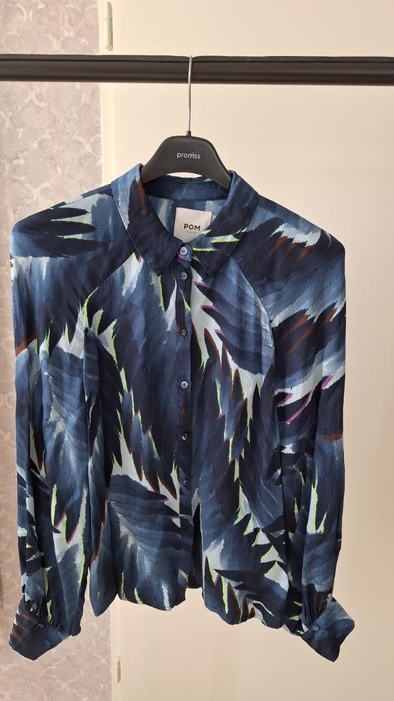 Blouse merk POM maat M, Maat 38/40 (M), Blauw, Ophalen of Verzenden, Zo goed als nieuw
