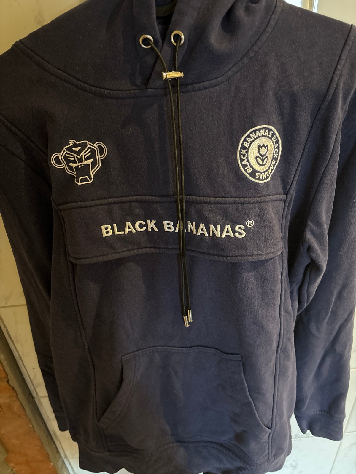 Black Bananas Hollandia Hoodie XS - Donkerblauw, Ophalen of Verzenden, Gedragen, Maat 46 (S) of kleiner, Blauw