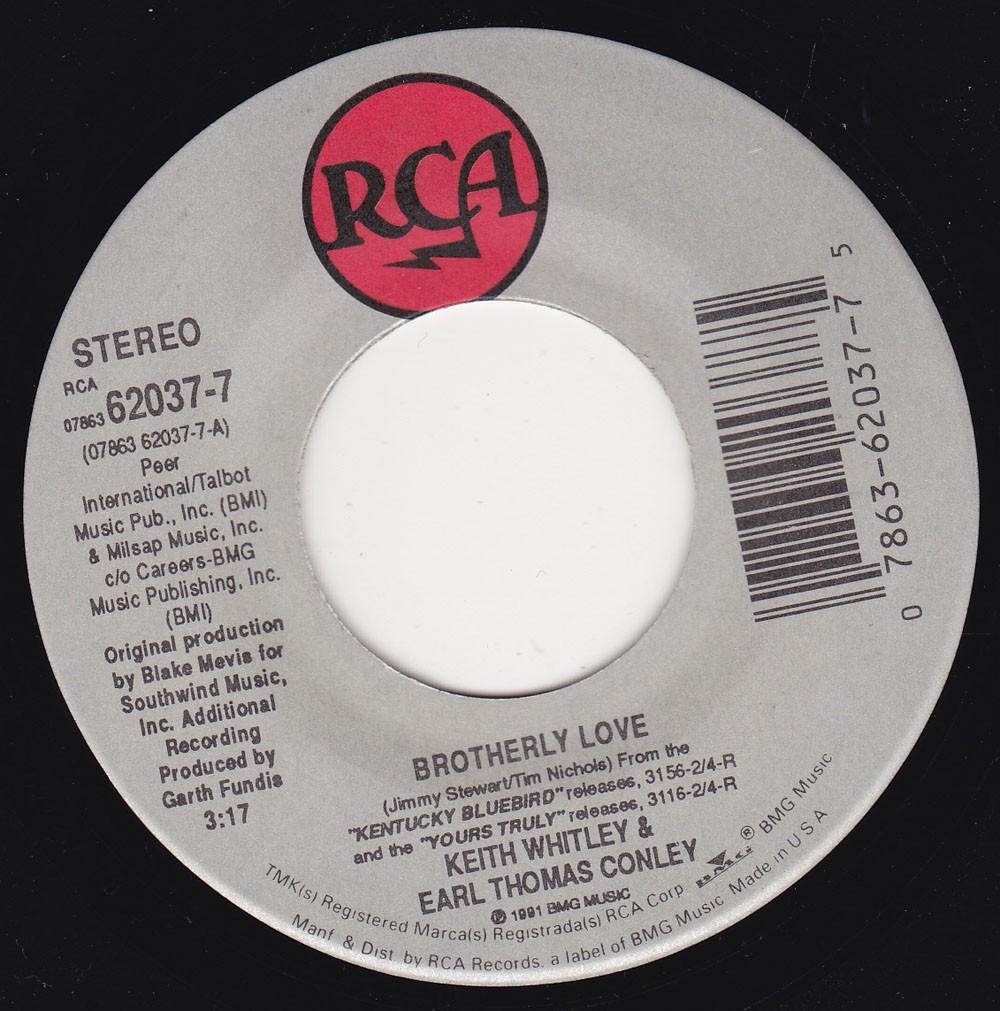 Keith Whitley & Earl Thomes Conley - Brotherly Love 7"45, 7 inch, Single, Ophalen of Verzenden, Zo goed als nieuw