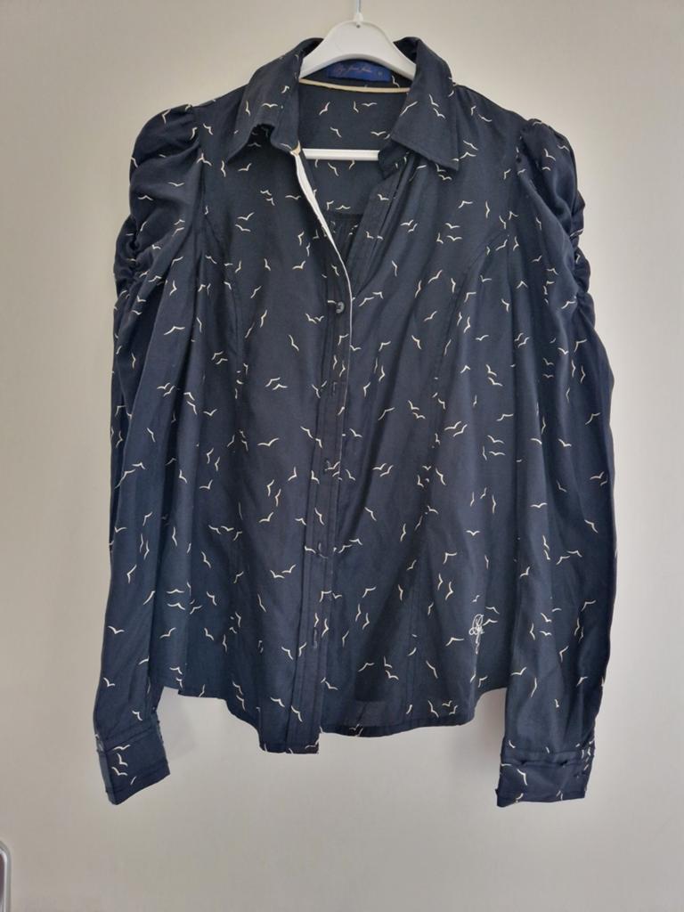 Blouse Pepe jeans maat 38 M zwart vogels, Maat 38/40 (M), Zwart, Nieuw, Ophalen of Verzenden
