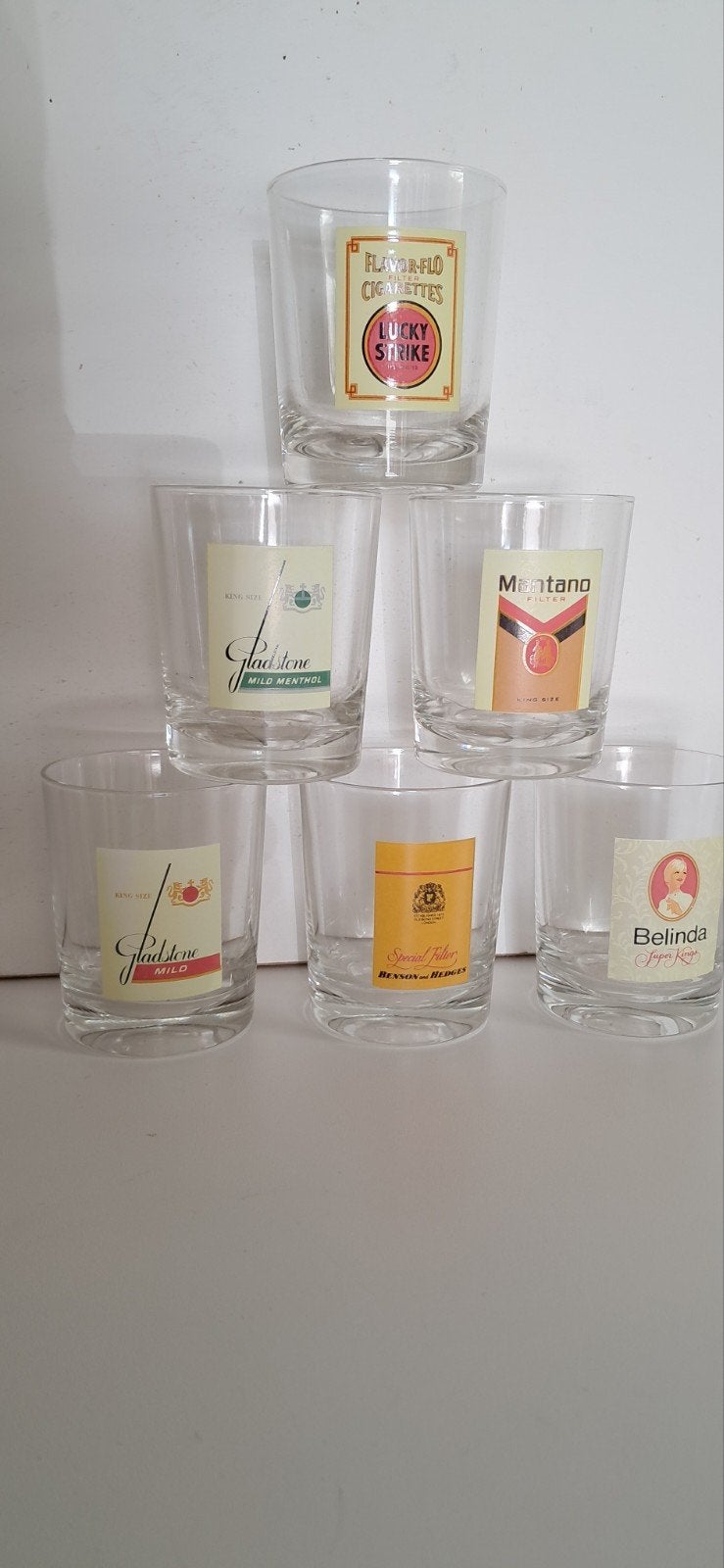 limonade glazen met afbeeldingen van sigaretten merken, Ophalen of Verzenden, Nieuw