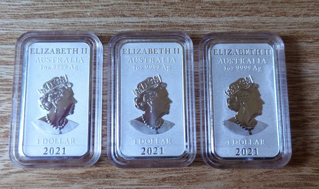 3x 1 oz Perth Mint Dragon 2021, Verzenden, Zilver