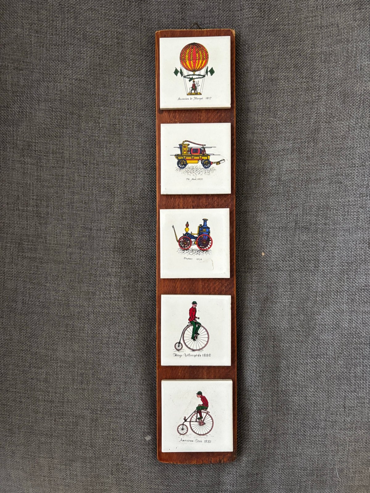 Vintage Tegeltableau Vervoer Geschiedenis Wanddecoratie, Ophalen of Verzenden