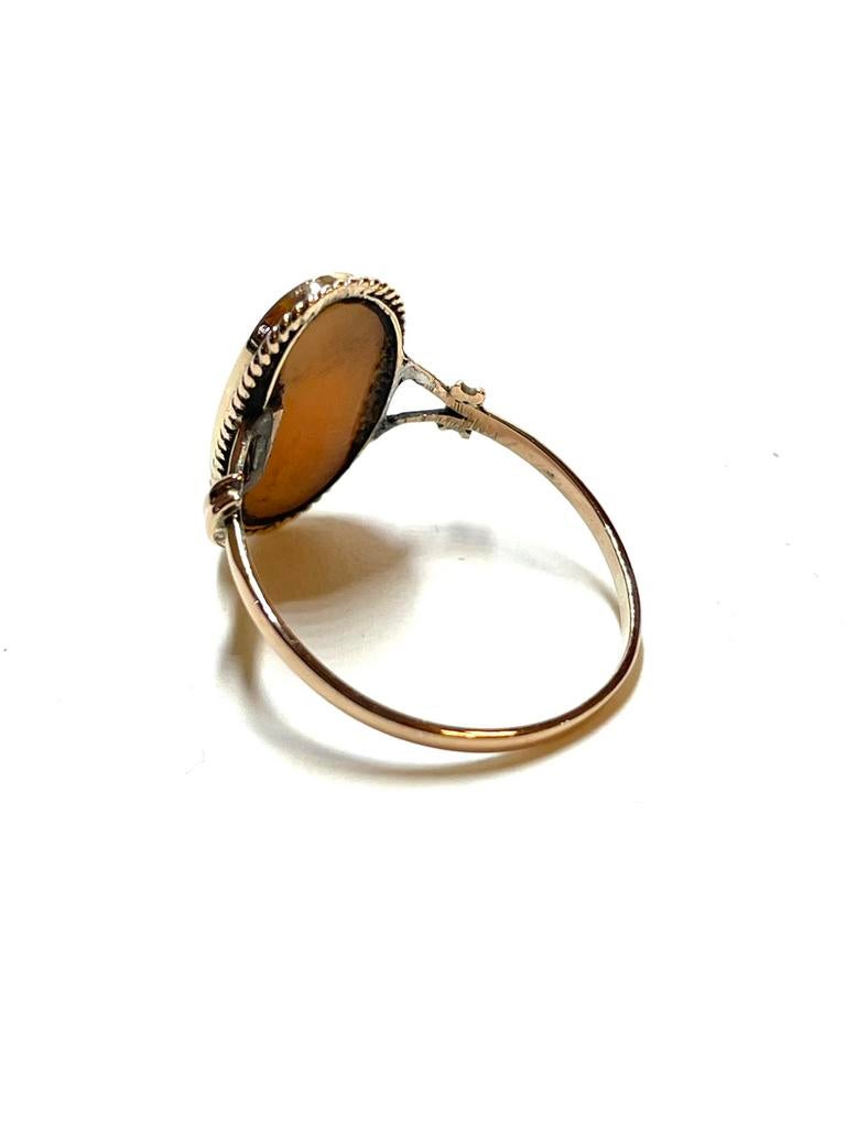 14k roségouden ring met een camee, -, -, Ophalen of Verzenden, Kleiner dan 17