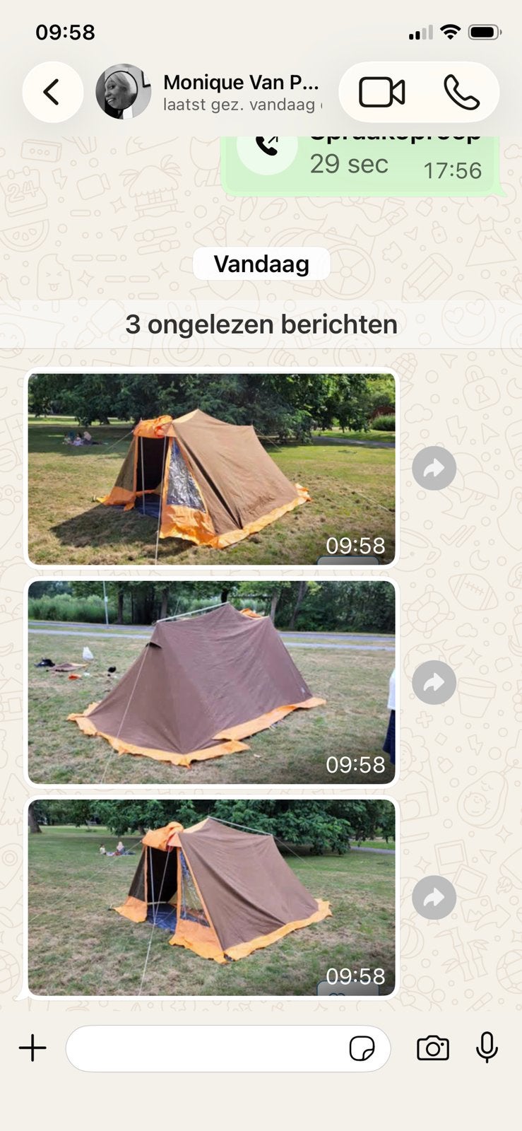Retro stevige katoenen tent, Ophalen, Gebruikt