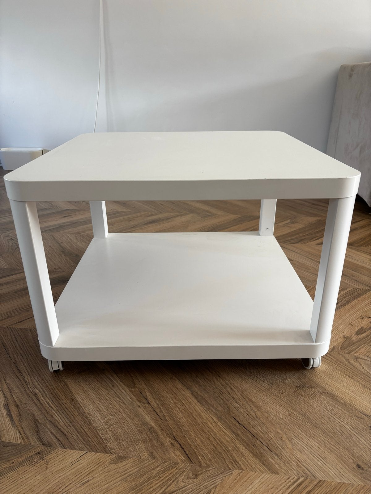IKEA tingby 50x50cm Salontafel op wielen - Wit, Ophalen, Overige materialen, Vierkant, 50 tot 100 cm