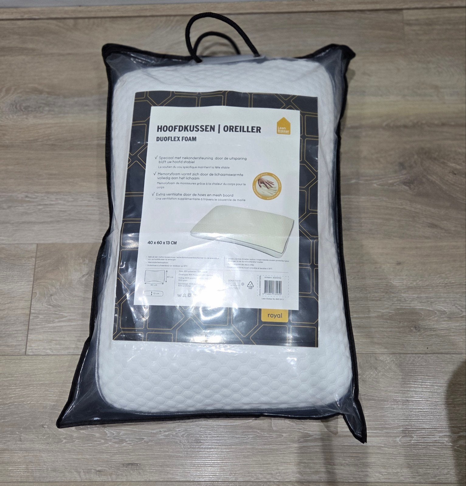 Hoofdkussen Duoflex Foam - Comfortabel en Ondersteunen, Ophalen of Verzenden, Nieuw, Wit, Rechthoekig