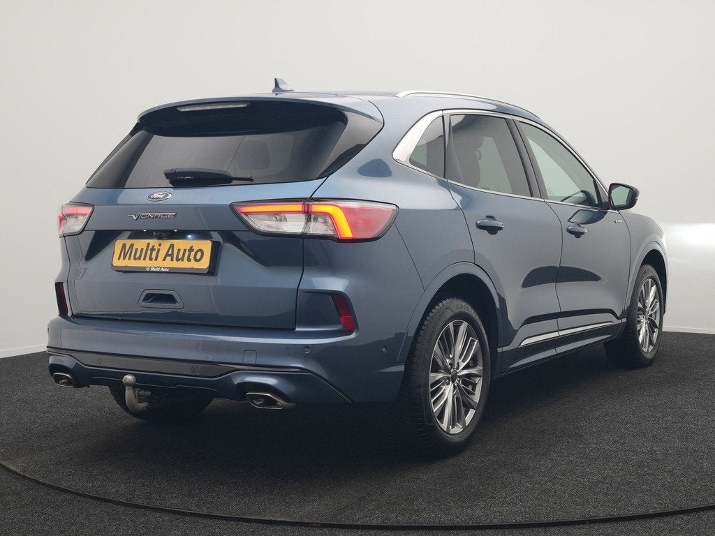 Ford Kuga 2.5 Vignale PHEV 225pk Dealer O.H. | Trekhaak Af F, Auto's, Ford, Gebruikt, Zwart, 4 cilinders, Blauw