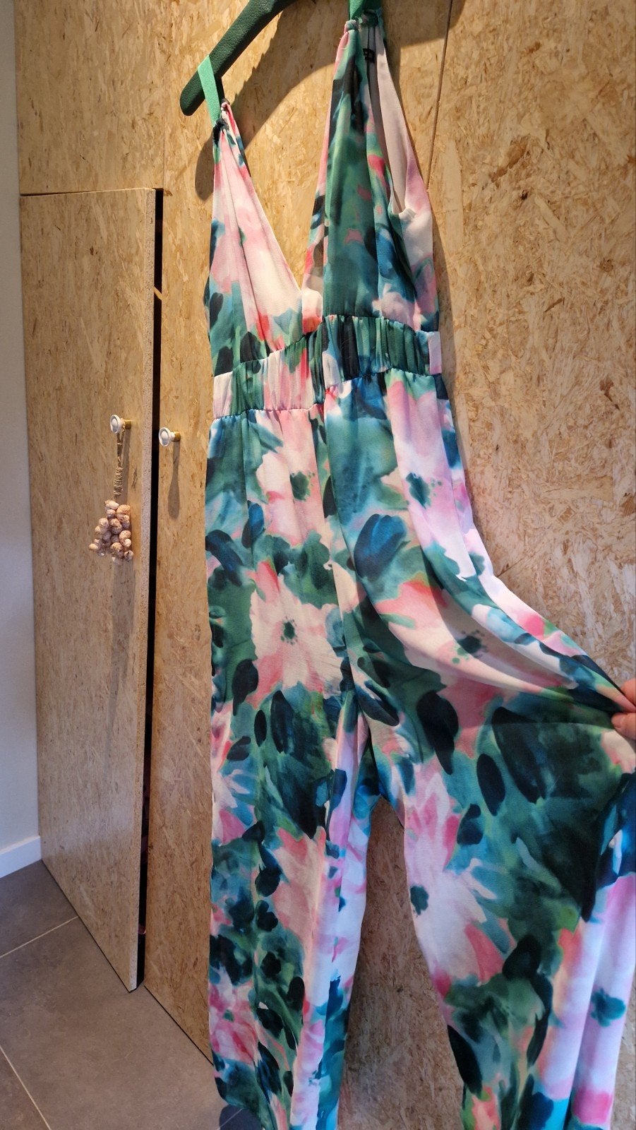 Zomerse jumpsuit met bloemenprint, maat XL, Ophalen of Verzenden, Zo goed als nieuw, Maat 46/48 (XL) of groter, Blauw