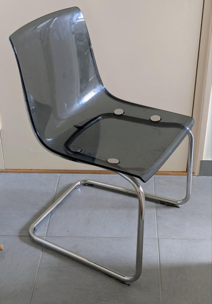 Ikea Tobias stoelen - 4 stuks, transparant/chroom, Huis en Inrichting, Stoelen, Ophalen, Overige kleuren, Vier