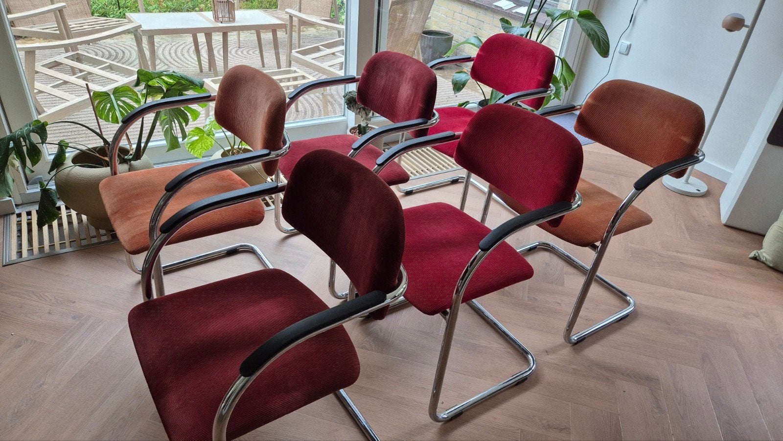 6x  'gispen'  eetkamerstoelen buisframe retro, Huis en Inrichting, Stoelen, Ophalen, Gebruikt, Vijf, Zes of meer stoelen