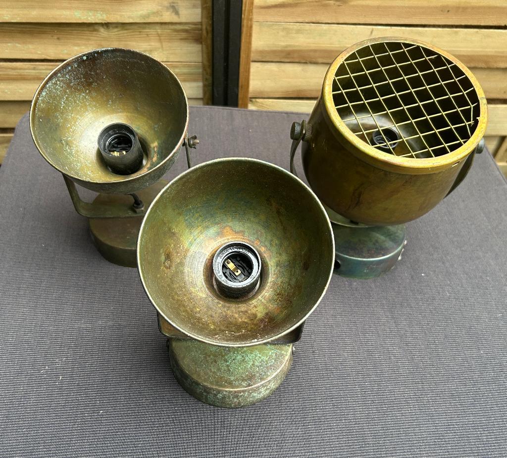 Set van 3 metalen spots, Vintage look, Vintage Look, Gebruikt, Metaal of Aluminium, Ophalen of Verzenden