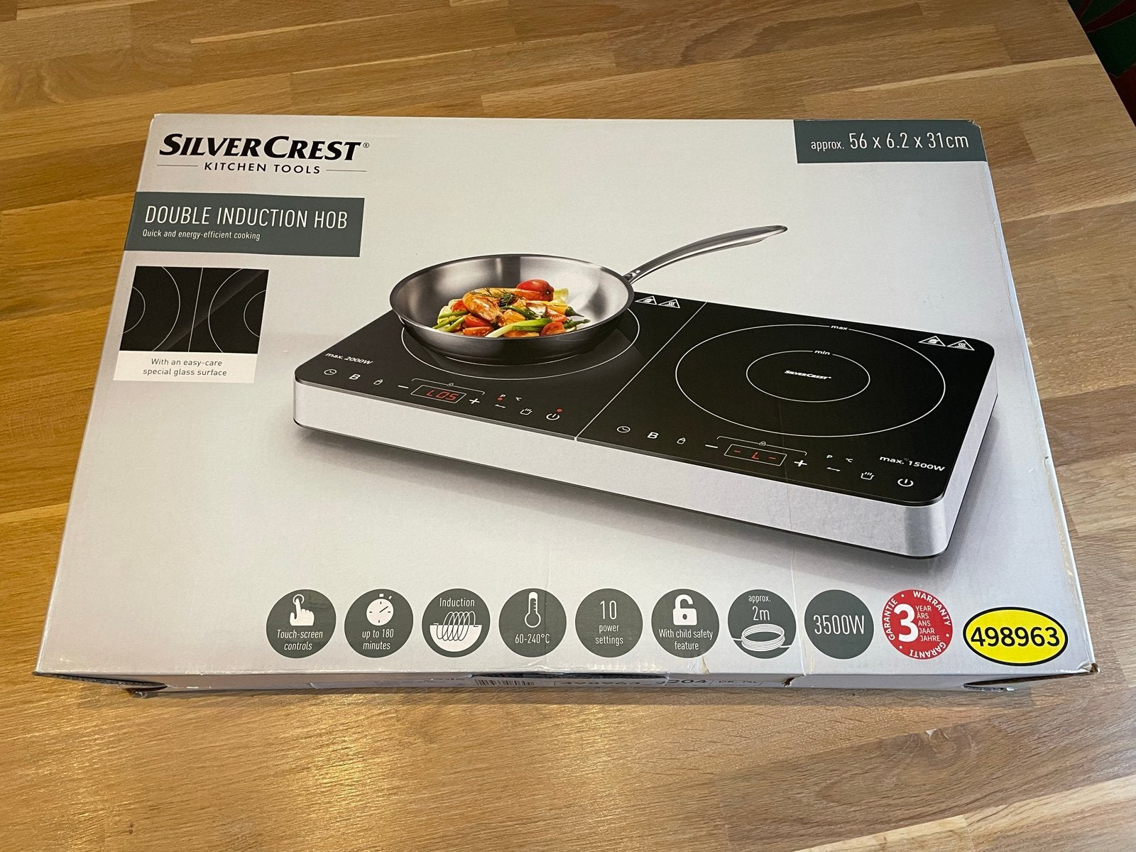 SilverCrest Dubbele Inductie Kookplaat - nieuw, Witgoed en Apparatuur, Nieuw, 3 kookzones of minder, Ophalen of Verzenden, Inductie