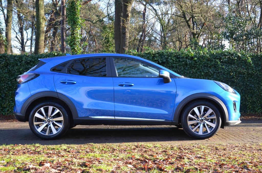 Ford Puma 1.0 EcoBoost Hybrid Titanium X Navi/Pdc/Ecc/Afneem, Voorwielaandrijving, Euro 6, Blauw, Origineel Nederlands