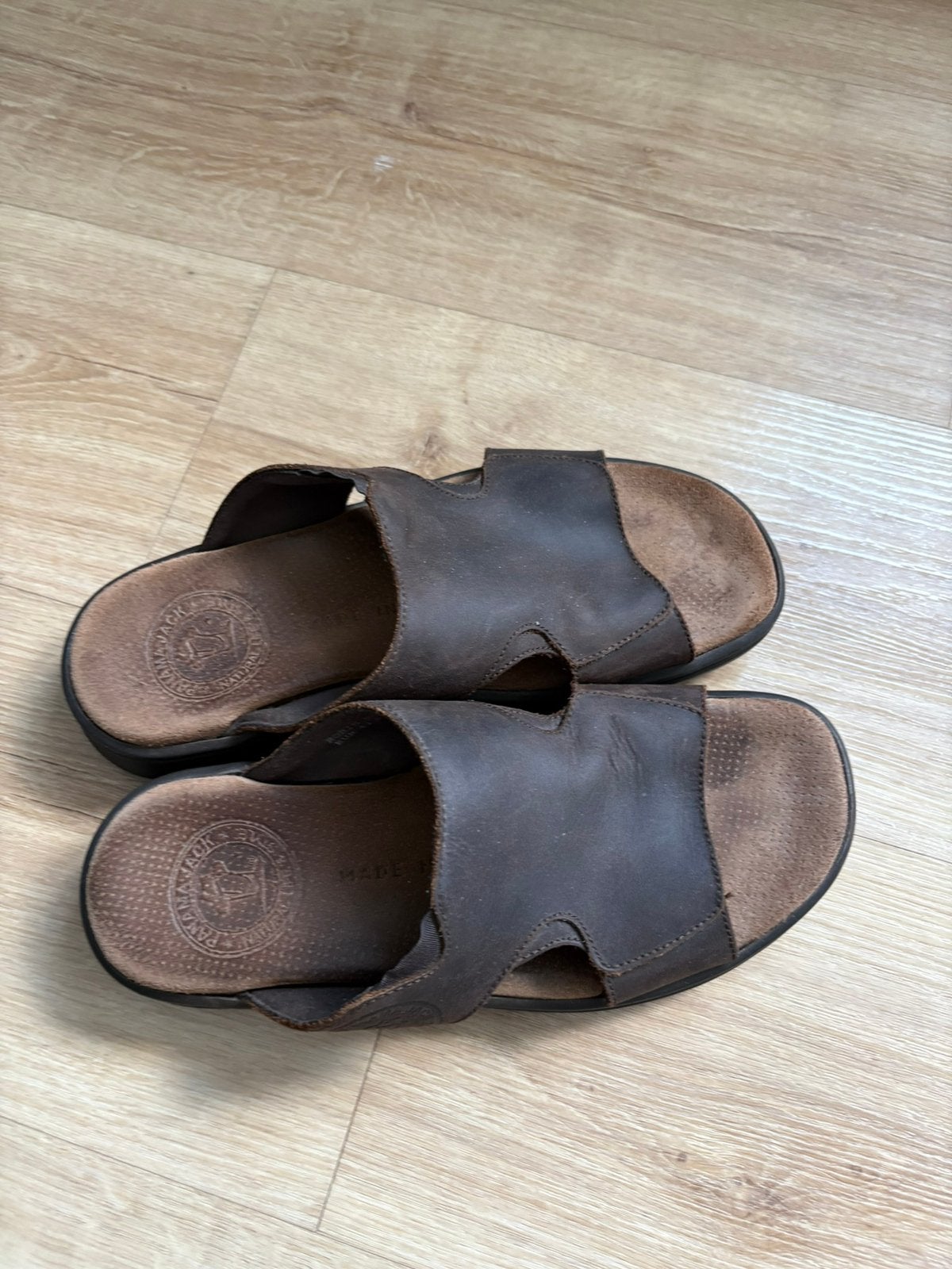 Panama jack leren heren slippers, Ophalen of Verzenden, Zo goed als nieuw, Bruin
