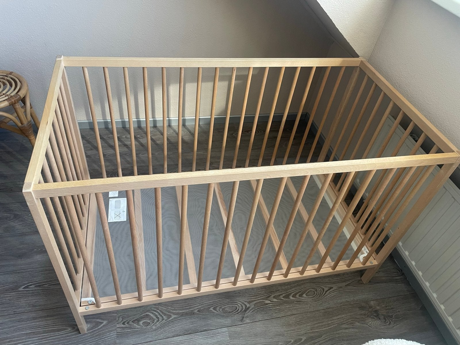 IKEA Sniglar Babybedje beuken 60x120, Ophalen, Zo goed als nieuw, Ledikant
