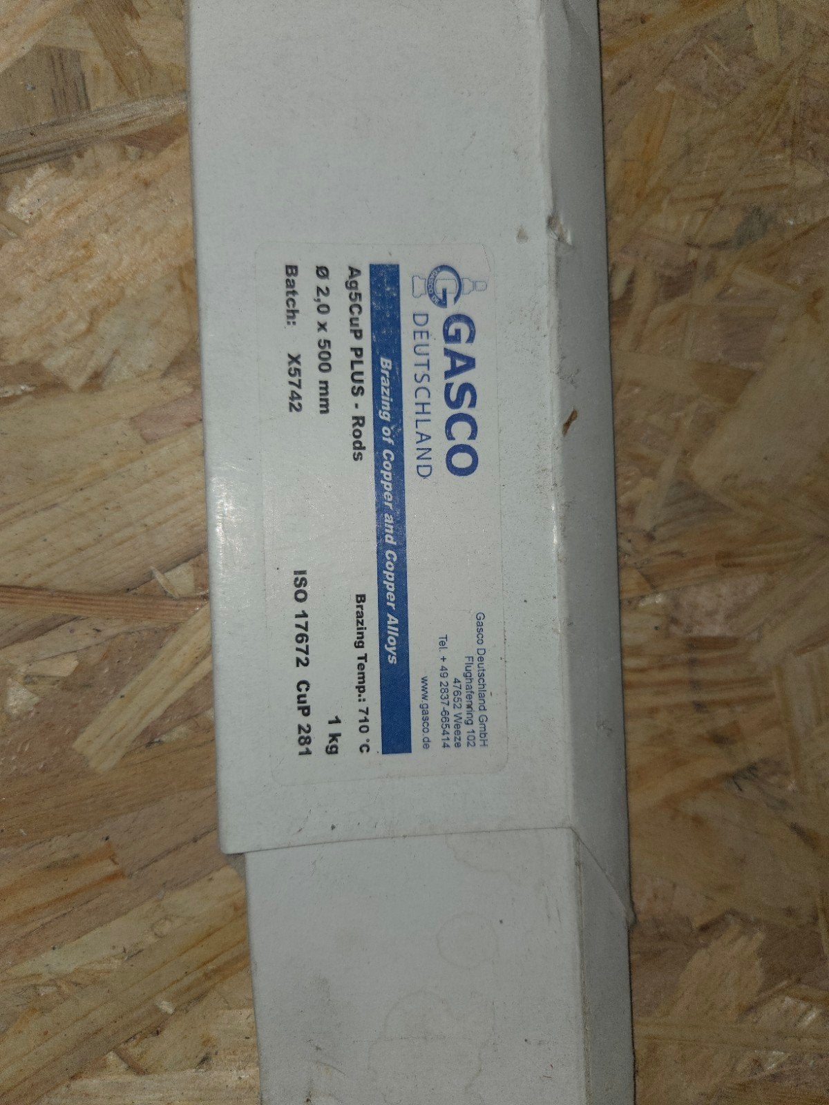 GASCO AgSCUP PLUS - Hardsoldeerstaafjes 2.0 x 500 mm, Ophalen of Verzenden, Nieuw, Overige typen